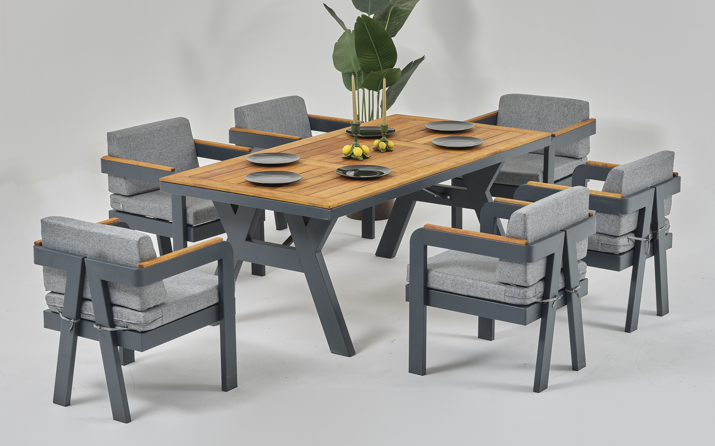 Scaun de gradina Atlantis, cappuccino + antracit  4
